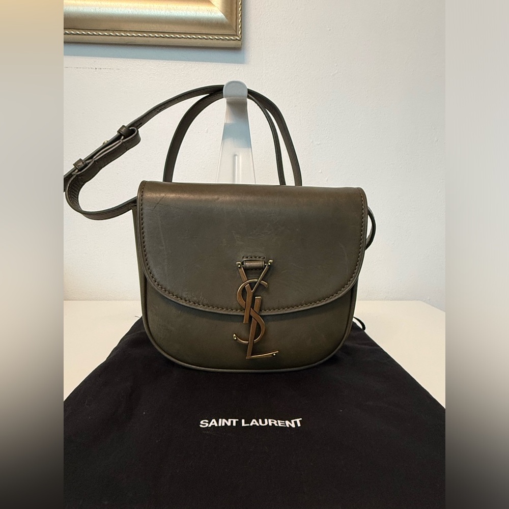 Smooth Calfskin Monogram  Kaia Satchel Green